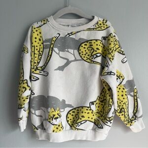 Leopard Print Sweatshirt in Yellow and Gray